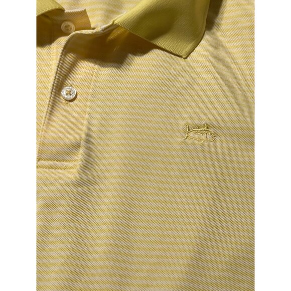 SOUTHERN TIDE Roster Striped Performance Polo Shirt Men's Size Large Moisture Wi - Picture 6 of 7